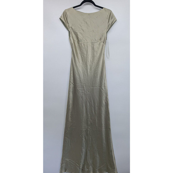 NWD Reformation Niamh Silk Dress Size 8 Dried Herbs Open Back #4B501 - Picture 2 of 16